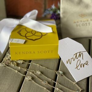 KENDRA Scott Gold 40” Strand Necklace NEW comes with Pouch, Box & Bow NWT